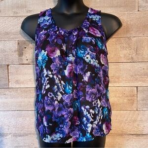 🛍️3/$30‎ Thesis women's sheer floral  tank top in size large